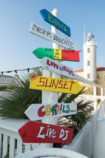 istock Colored signs on the beach 1046663050