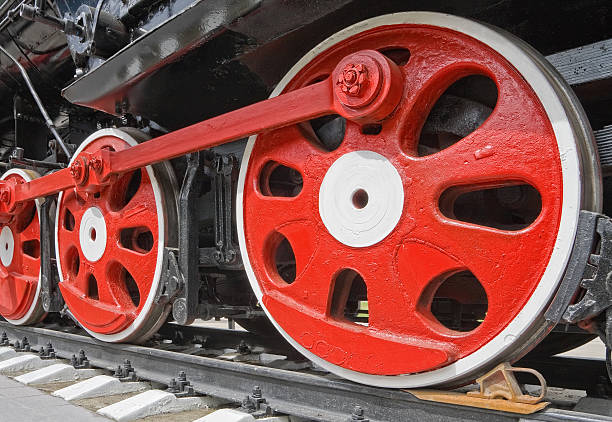 istock Old steam locomotive wheels 104666344