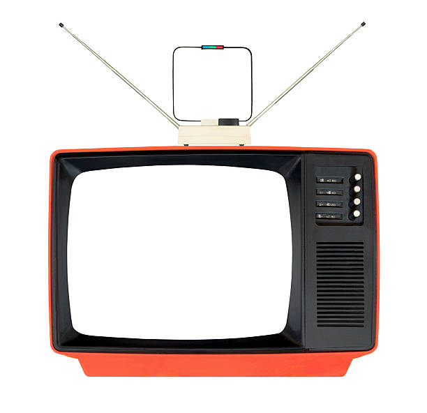 istock Vintage Orange Television with Rabbit Ears 104666398