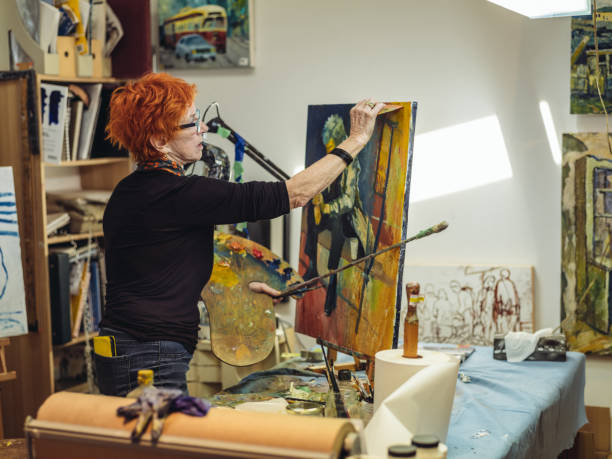 istock Senior woman artist at work 1046670468