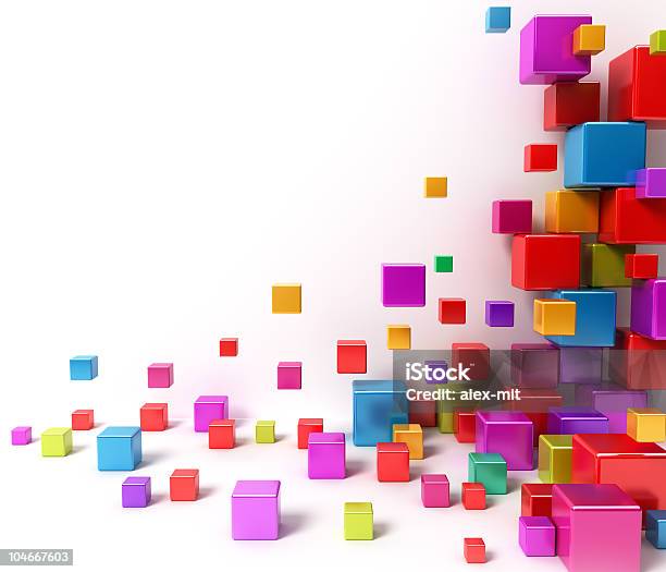 Shiny Colorful Boxes Abstract Background Stock Photo - Download Image Now - Wallpaper - Decor, Abstract, Backgrounds