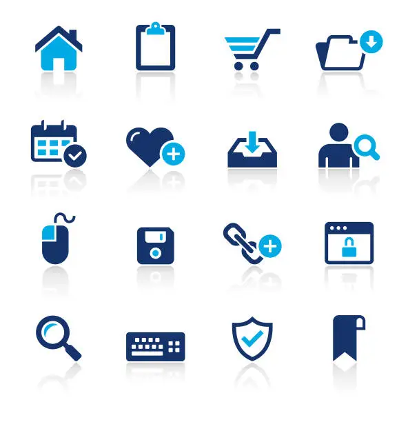 Vector illustration of Web and Internet Two Color Icons Set