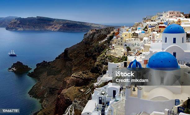 Santorini Stock Photo - Download Image Now - Architecture, Blue, Church