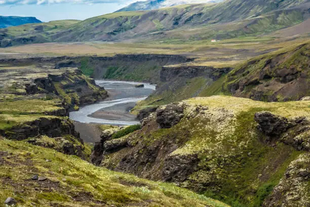 Photo of Dramatically beautiful and surreal landscapes between Emstrur and Thorsmork in the Highlands of Iceland. along  the famous Laugavegur hiking trail.