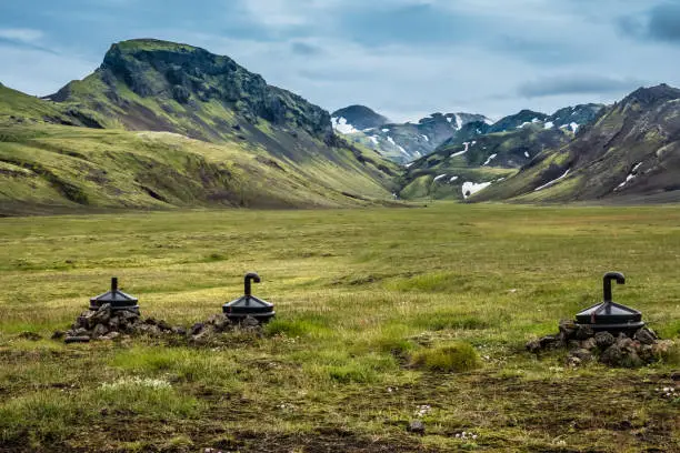 Photo of Landscapes near the Hvanngil camp site, Laugavegur hiking trail, Highlands of Iceland
