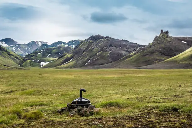 Photo of Landscapes near the Hvanngil camp site, Laugavegur hiking trail, Highlands of Iceland