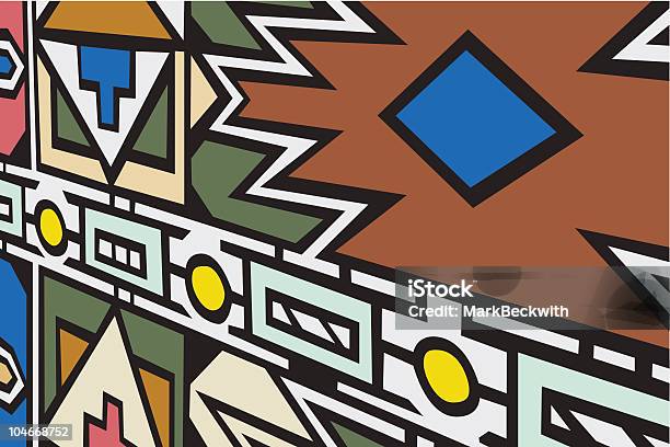 Ndebele Abstrato - Arte vetorial de stock e mais imagens de Padrão - Padrão, Plano de Fundo, Vetor