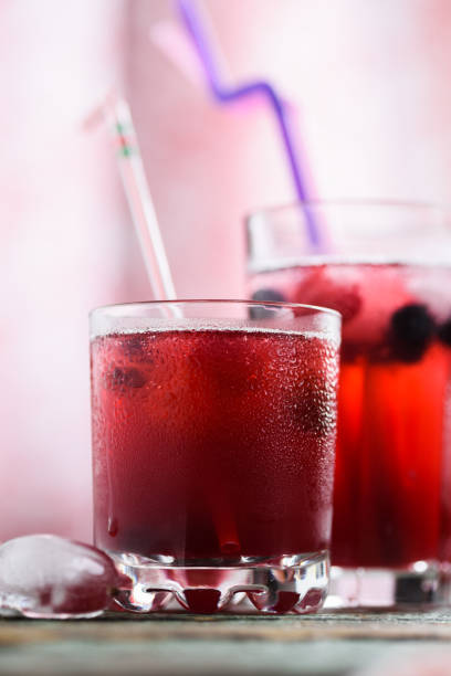 istock Healthy summer beverage. Cold cherry sangria in glasses 1046688432