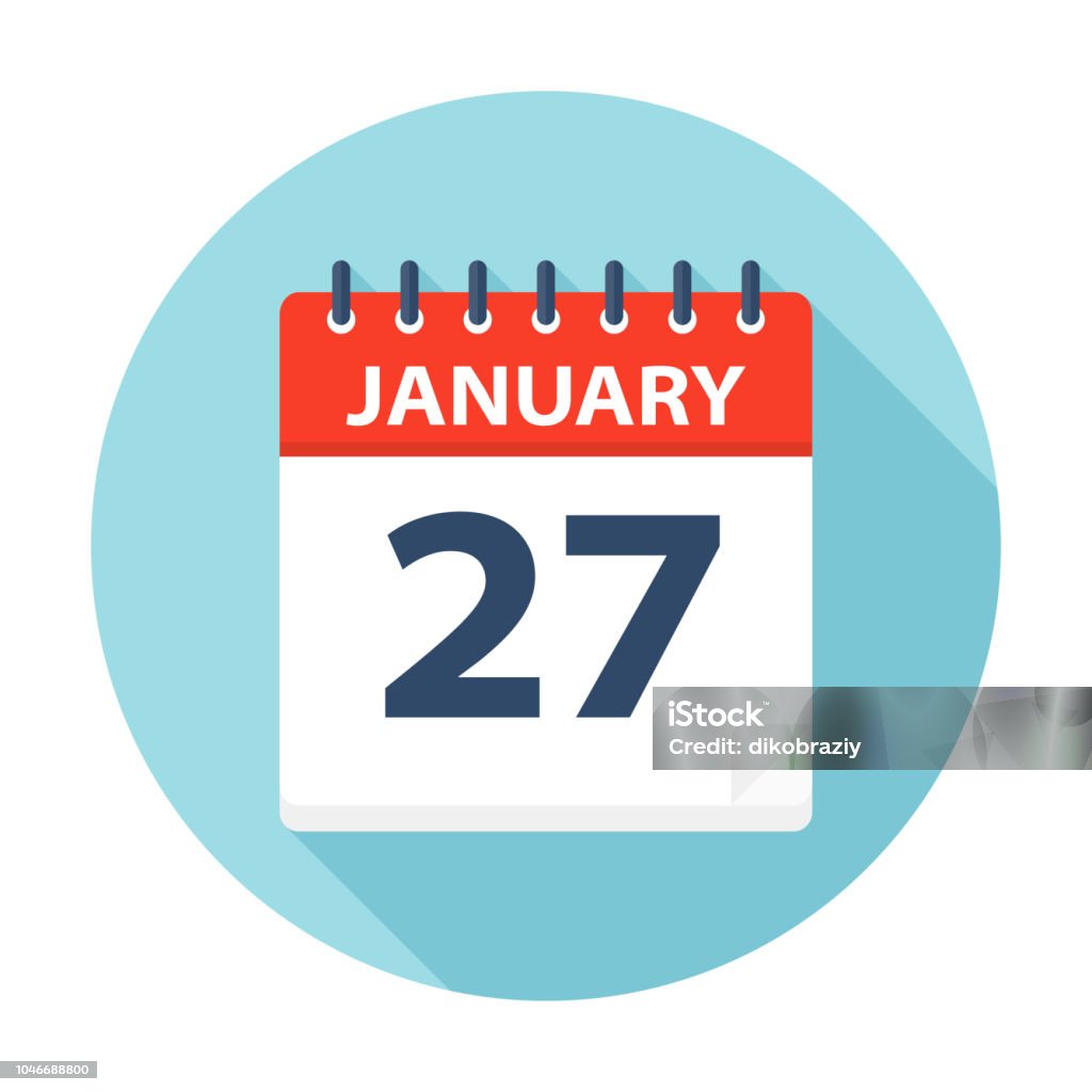 27 Ocak Takvim Simgesini Stok Vektör Sanatı & 2018'nin Daha Fazla Görseli - 2018, 2019, 2020 - iStock