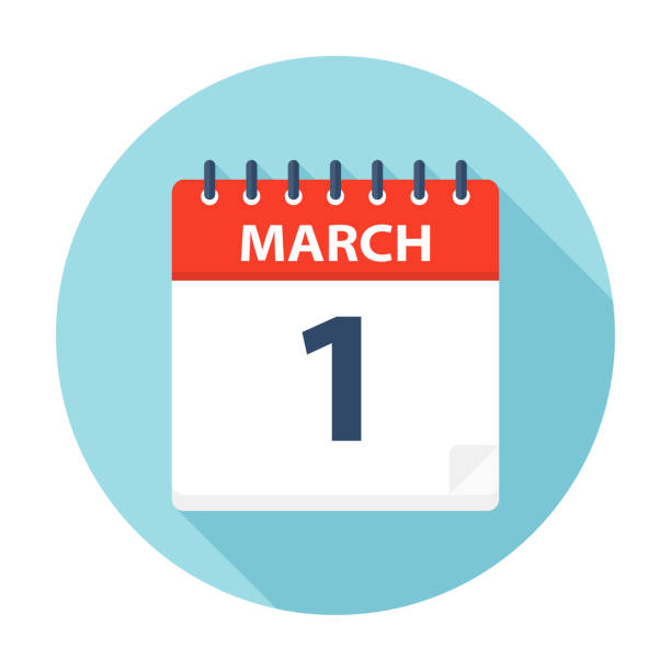 March 1 - Calendar Icon March 1 - Calendar Icon - Vector Illustration 2018 calendar stock illustrations