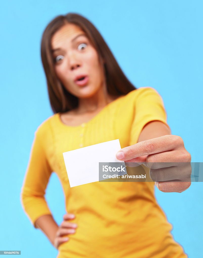 Mulher surpreendida Cartão de Negócios - Royalty-free Adolescente Foto de stock