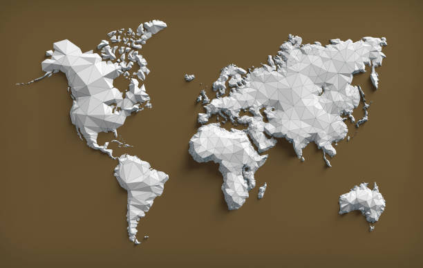 istock Polygonal map of the World 1046703138