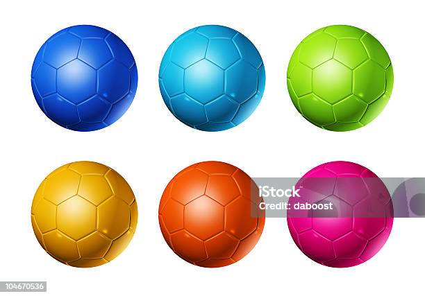 Photo libre de droit de Couleurs De Ballons De Soccer Football banque d'images et plus d'images libres de droit de Arc en ciel - Arc en ciel, Balle ou ballon, Ballon de football