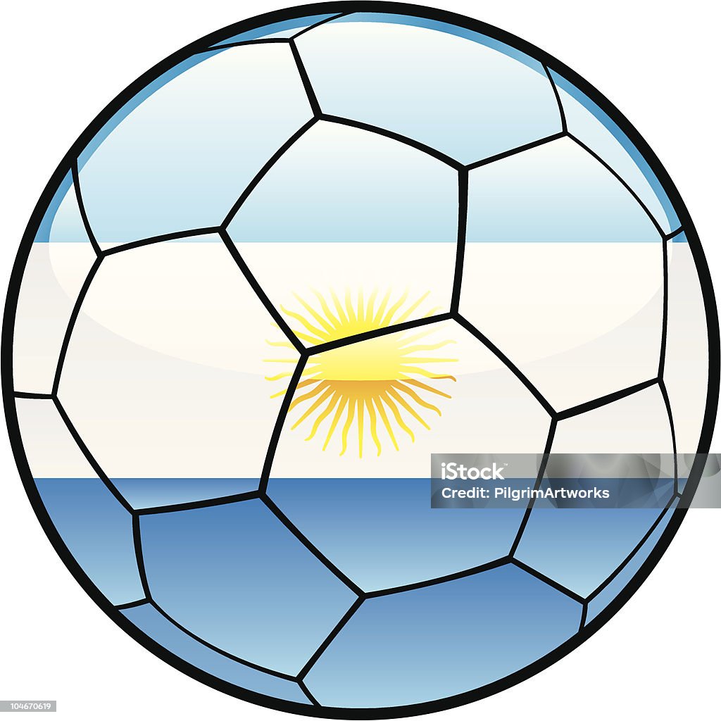 Argentina flag on pelota de fútbol - arte vectorial de Argentina libre de derechos