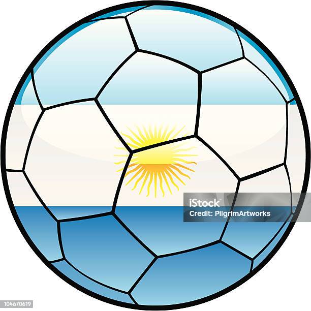 Аргентина Флаг На Футбольный Мяч — стоковая векторная графика и другие изображения на тему Аргентина - Аргентина, Без людей, Векторная графика