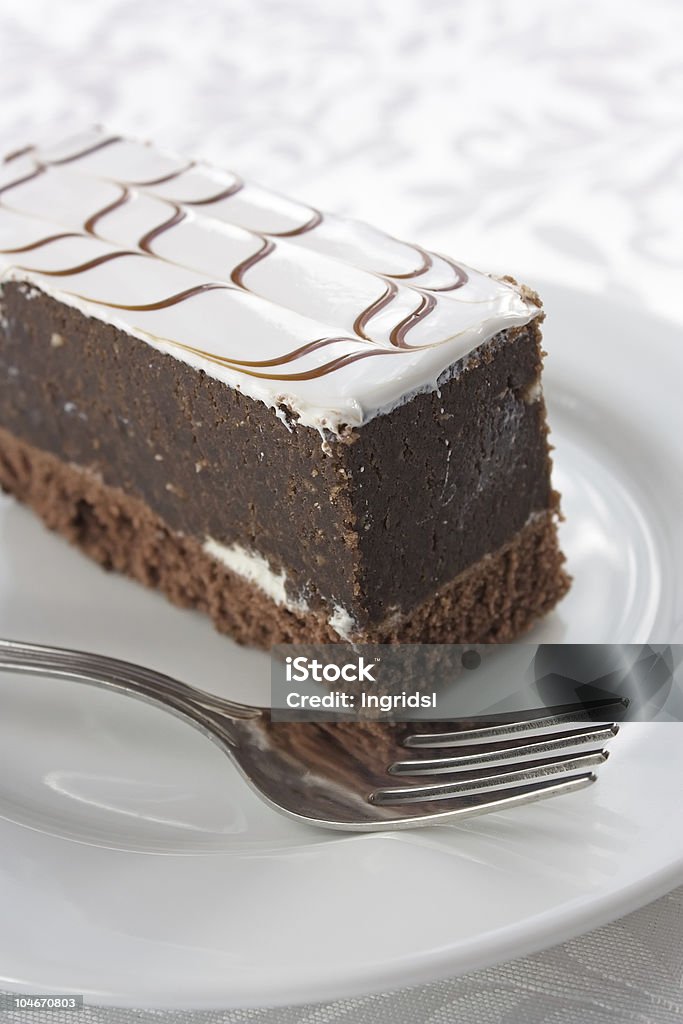 Bolo de Chocolate com açúcar branco glaze - Royalty-free Alimentação Não-saudável Foto de stock
