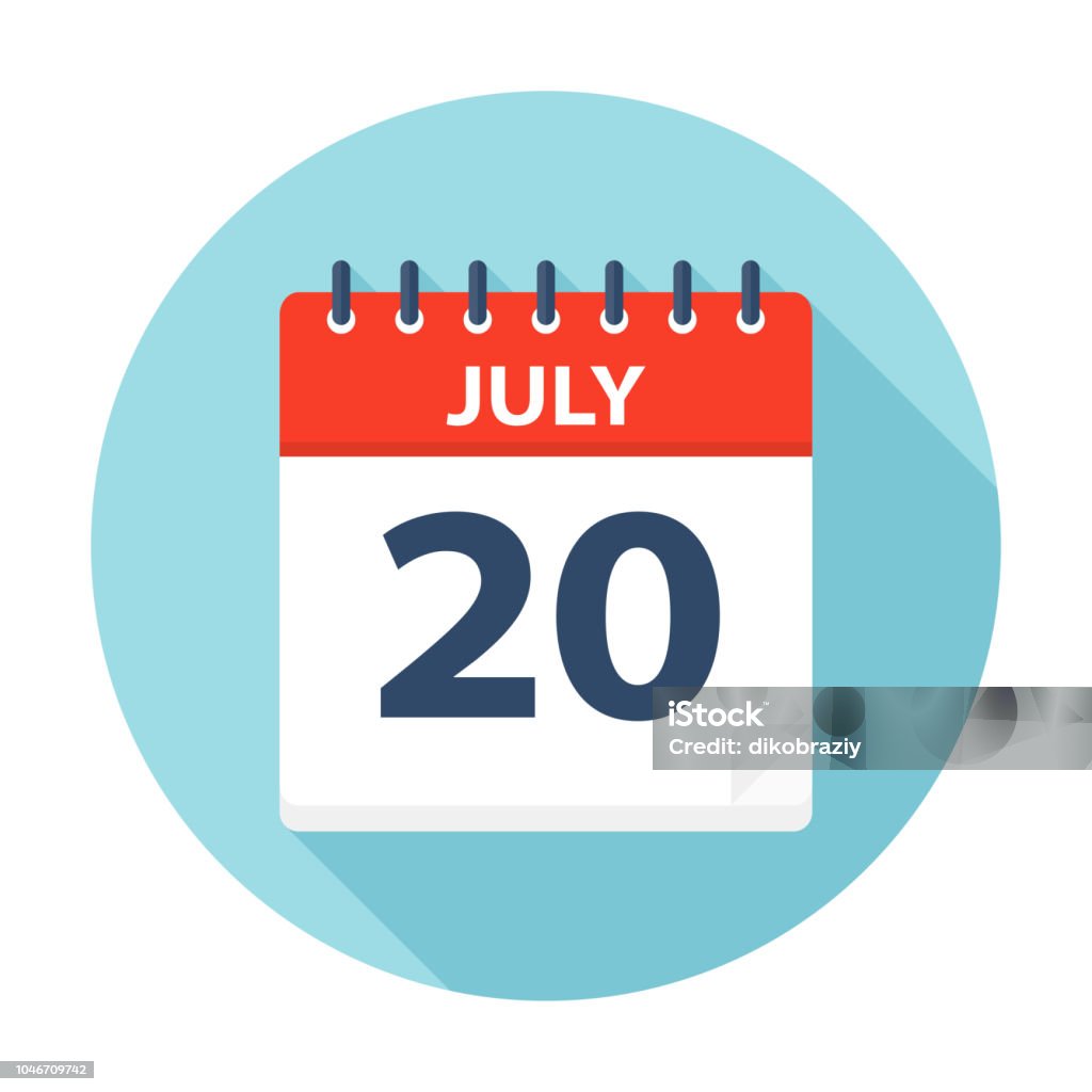 7 월 20 일달력 아이콘 20에 대한 스톡 벡터 아트 및 기타 이미지 - 20, 7월, 달력 - iStock