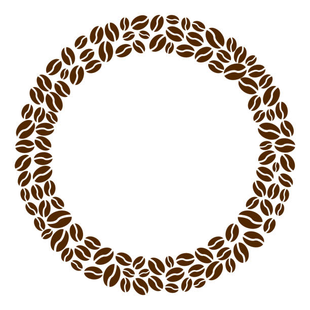 illustrations, cliparts, dessins animés et icônes de autour de châssis avec des grains de café bruns pour texte, fond de café, vector illustration - backgrounds bean drink caffeine