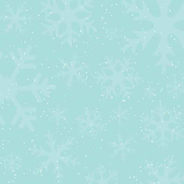ilustrações de stock, clip art, desenhos animados e ícones de holiday winter background with falling snow and snowflake silhouettes. vintage colors. new year or christmas backdrop. vector illustration. - green old fashioned vector backgrounds