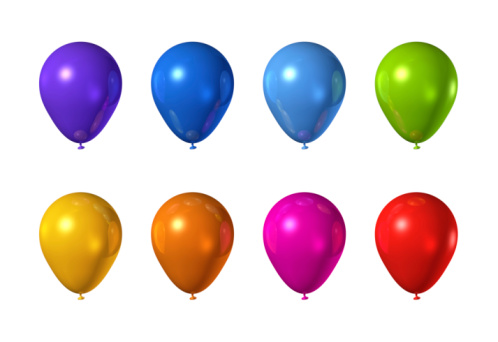 colored balloons isolated on a white background