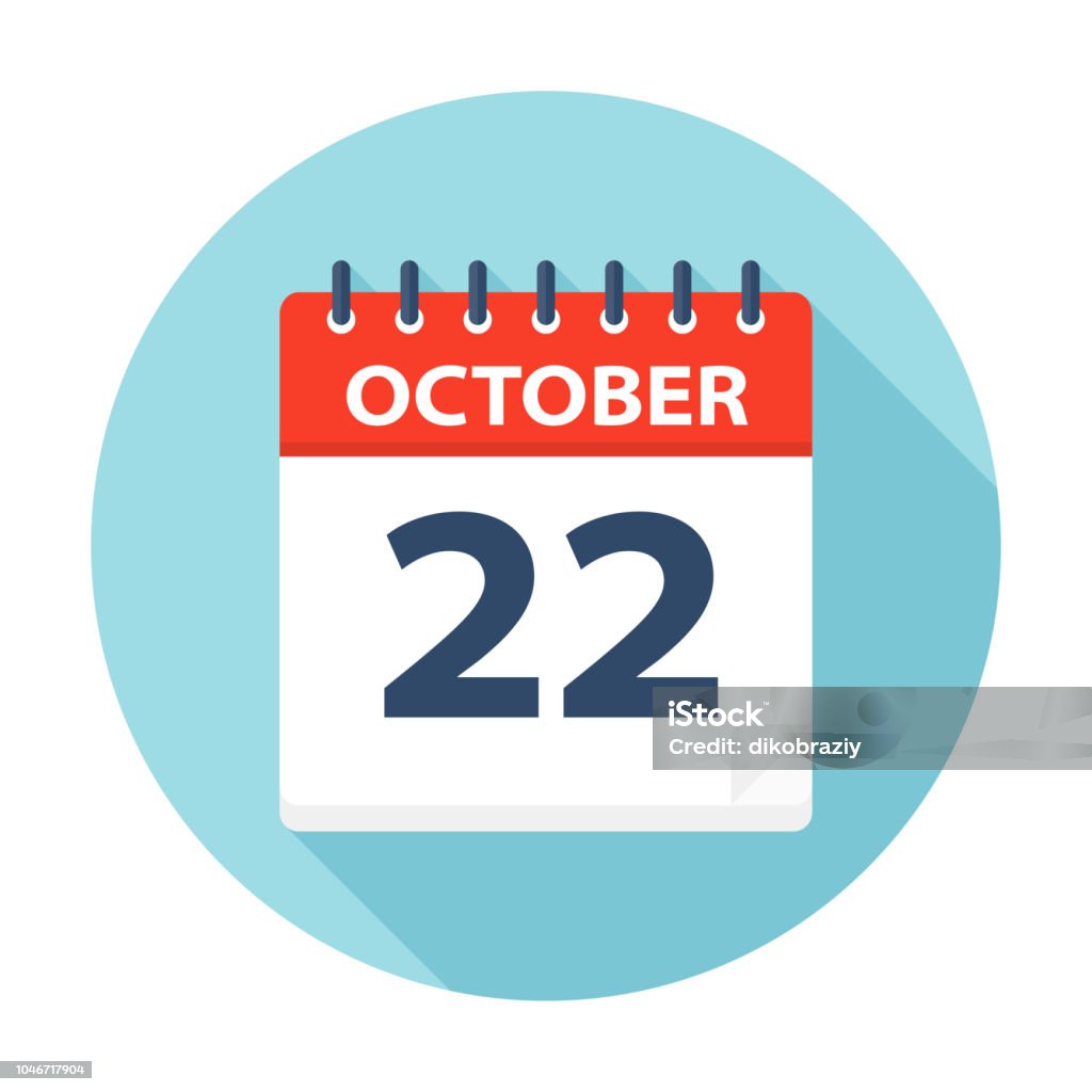 22 Octobre Icône De Calendrier Vecteurs libres de droits et plus d'images vectorielles de 2018 - 2018, 2019, 2020 - iStock