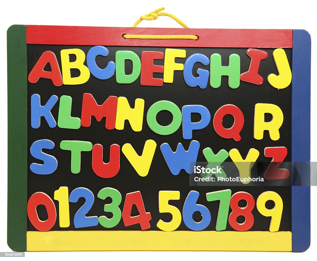 Alfabeto e números - Foto de stock de Amarelo royalty-free