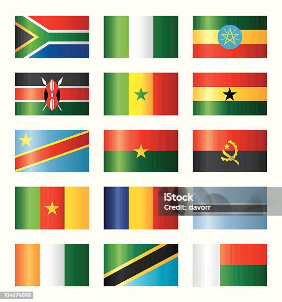 Ilustración de Brillante Flags Setafricana y más Vectores Libres de Derechos de Amarillo - Color - Amarillo - Color, Angola, Azul