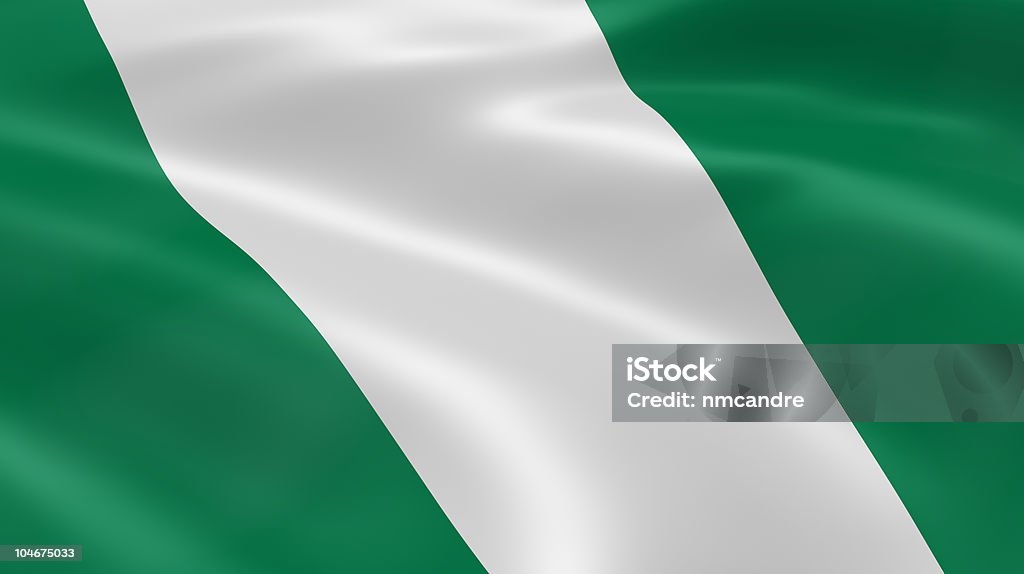 Bandeira Nigeriana no vento - Foto de stock de Abuja royalty-free