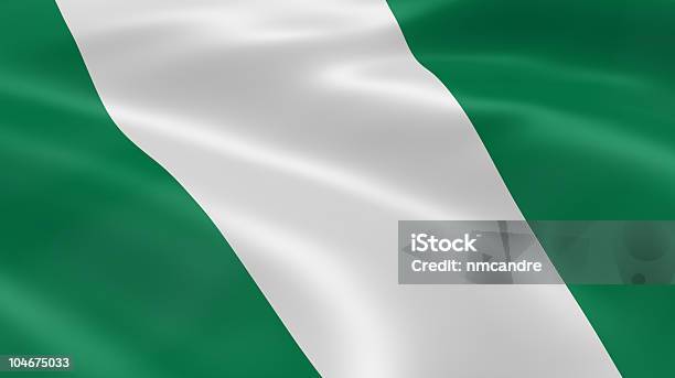 Foto de Bandeira Nigeriana No Vento e mais fotos de stock de Abuja - Abuja, Bandeira, Branco