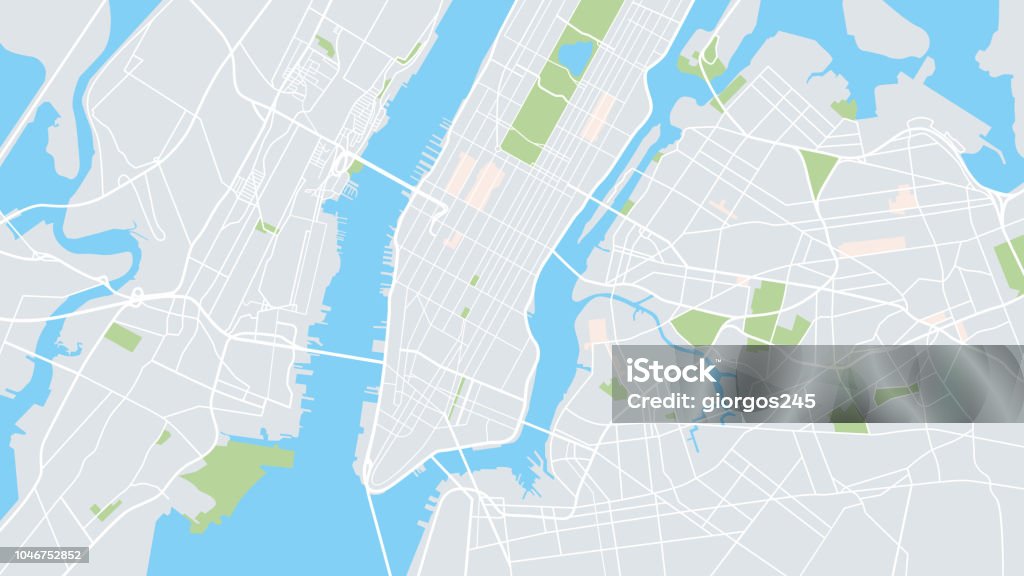 Mapa da cidade de Nova York - Vetor de Mapa royalty-free
