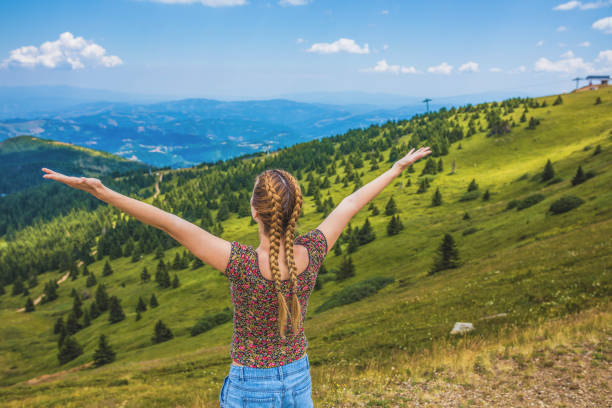 Woman enjoy in her view