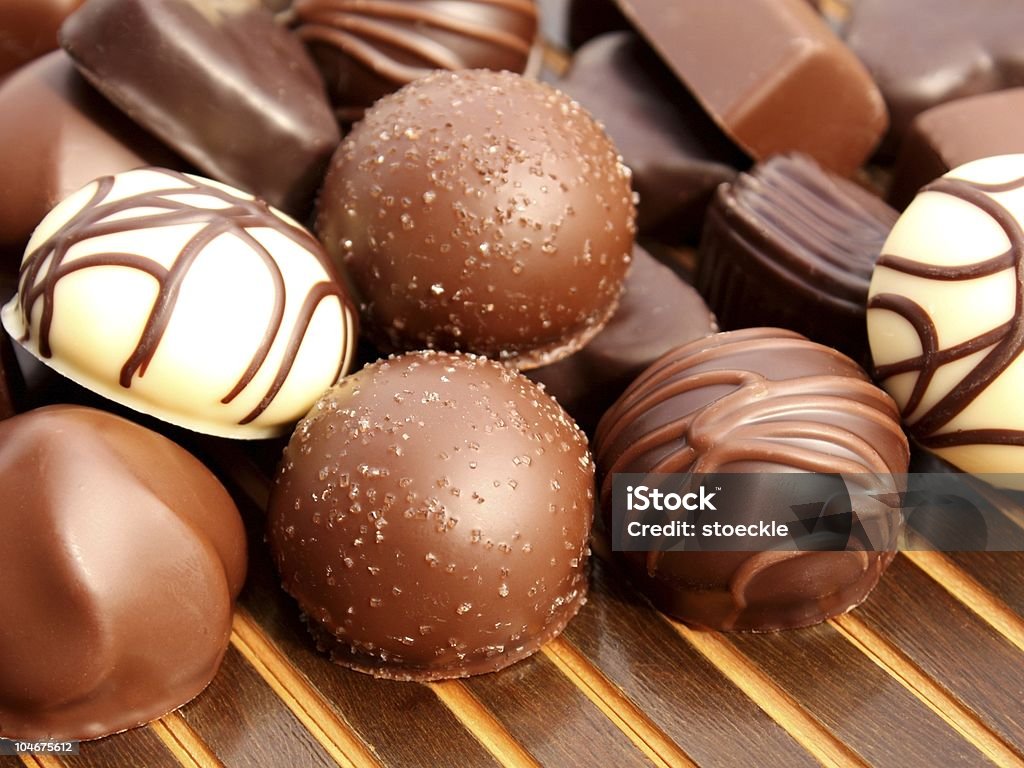 Bombons de chocolate - Royalty-free Bandeja - Utensílio doméstico Foto de stock