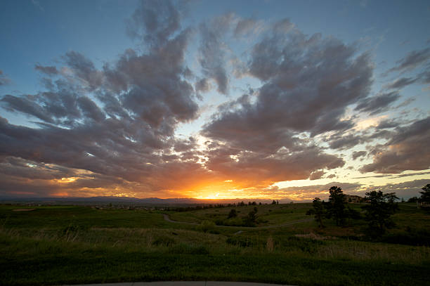 istock Sunset with stormy skies 104676197