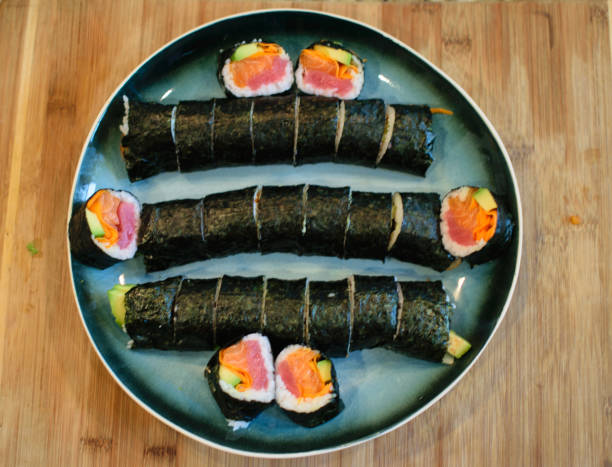 Homemade Sushi on a Plate