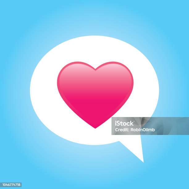 Pink Shiny Heart Speech Bubble Stock Illustration - Download Image Now - Heart Shape, Emoticon, Pink Color