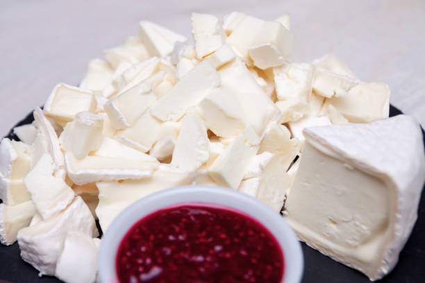 istock Plate of fresh sliced goat cheese 1046788568