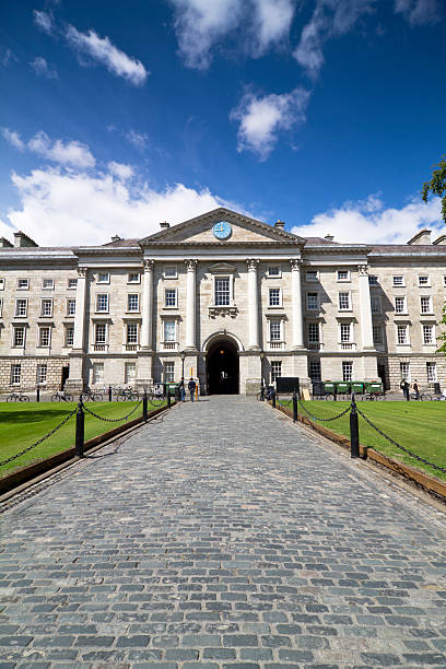 Trinity College, Dublin. All trademarks and faces have been cloned out.