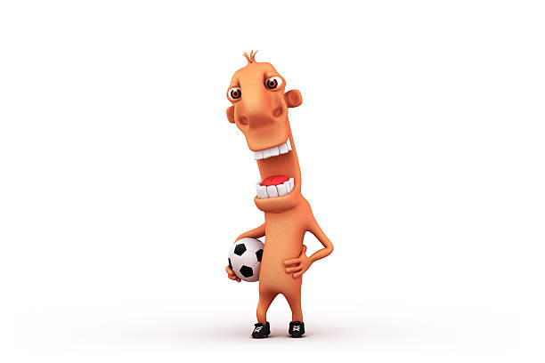 Cartoon soccer. Objects ower white. stock photo