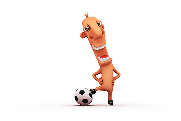 Cartoon soccer. Objects ower white. stock photo