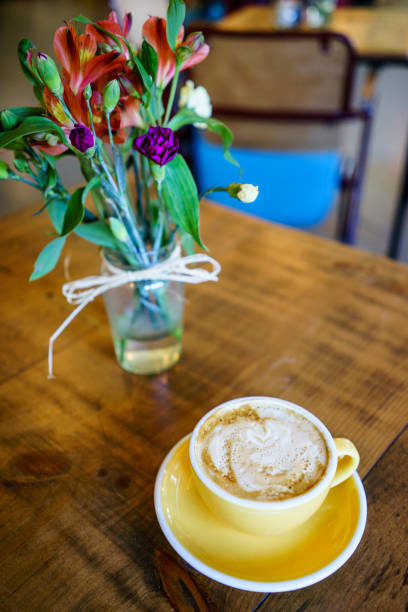 Coffee Latte on the wooden table