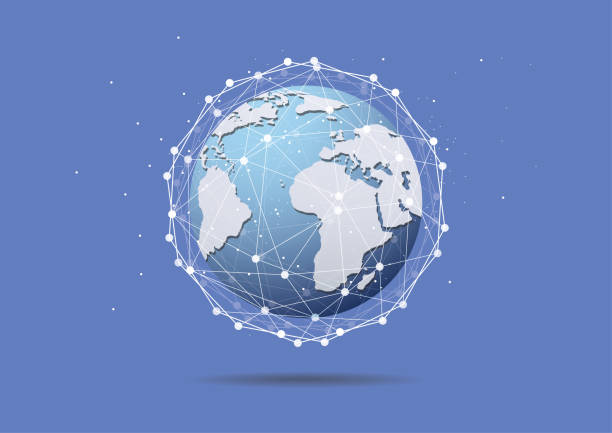 istock Global network connection. World map point and line composition concept of global business. Vector Illustration 1046812512