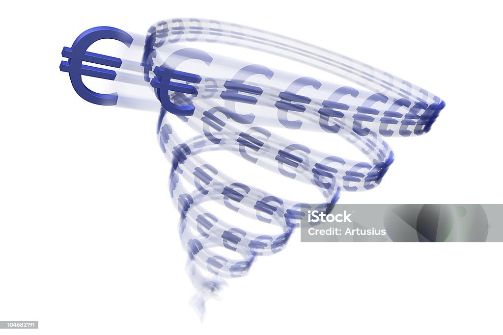 Symbol for Euro is falling in a swirl  Euro Symbol Stock Photo