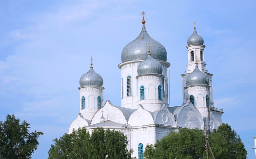 Potsdam, Germany - January 02, 2022: ancient building of the St. Nikolai-Kirchengemeinde. Famous tourist landmark in Brandenburg