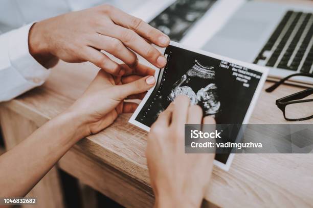 Picture Ultrasound Pregnant Girl Motherhood Stock Photo - Download Image Now - Pregnant, Ultrasound, Gynecologist