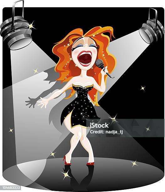 Cute Singer Stock Illustration - Download Image Now - Adulation, Adult, Adults Only