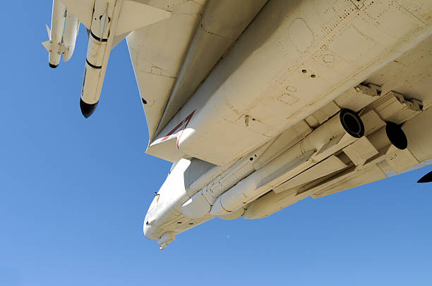 Closeup of Navy fighter flying  sidewinder missile stock pictures, royalty-free photos & images