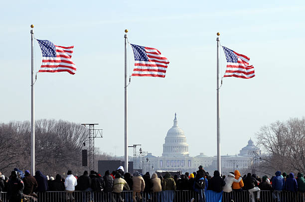 presidente obama "insediamento - us state flag national flag flag three objects foto e immagini stock