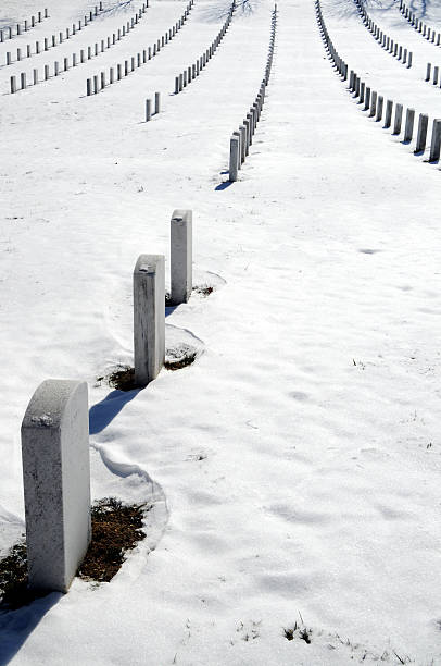 istock Rows of graves in winter 104684671