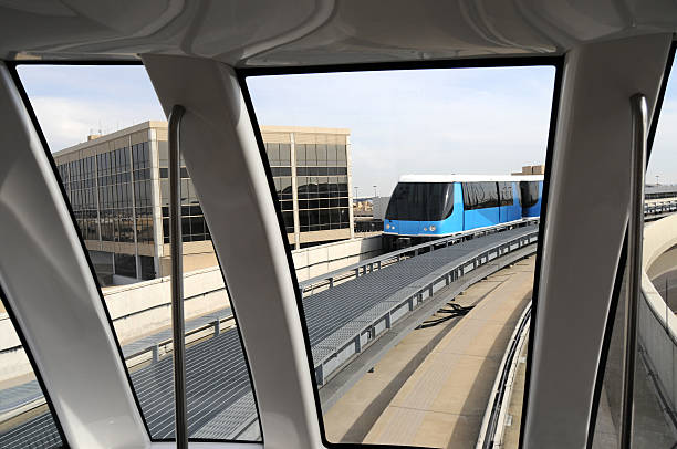 istock Monorail trains at a modern airport 104684714
