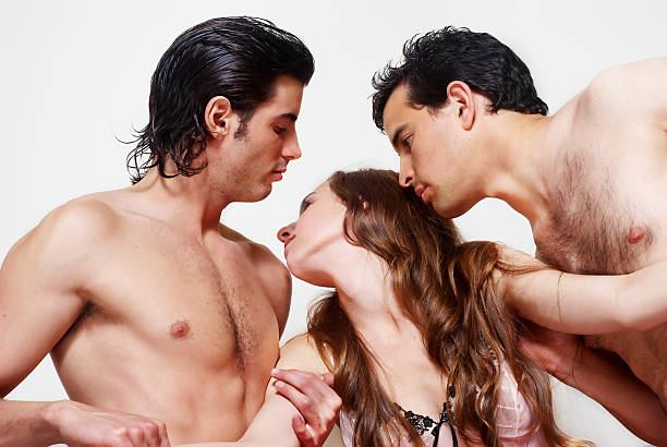 Sexual a prelude three together stock photo